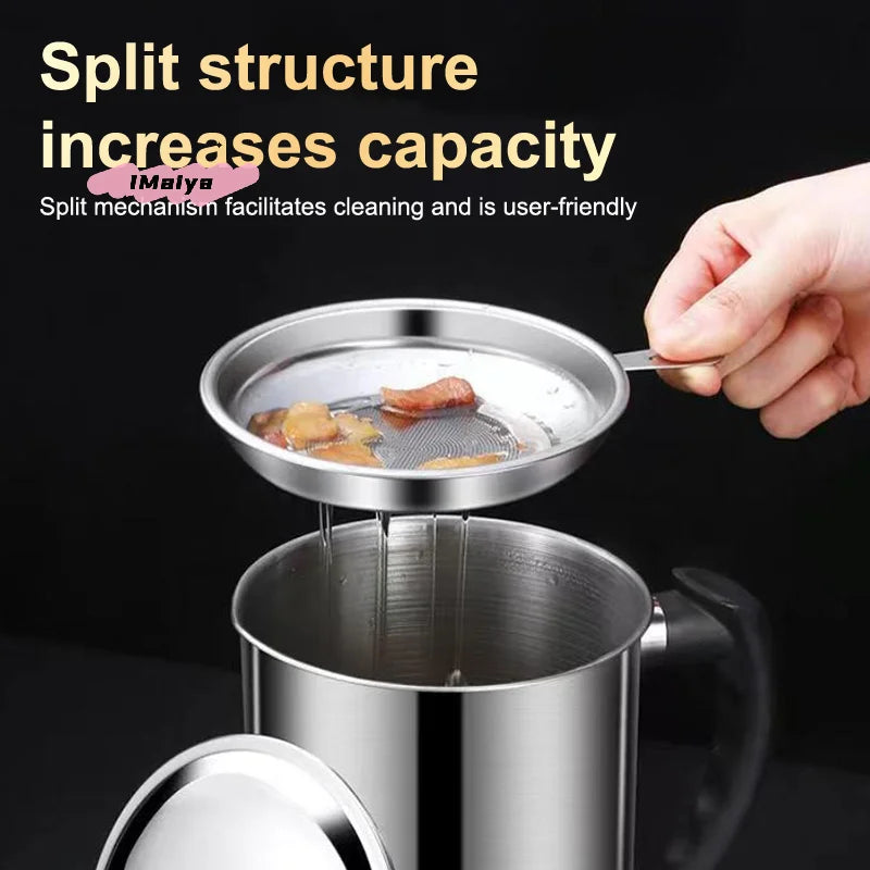 Removable filter insert for the stainless steel oil pot