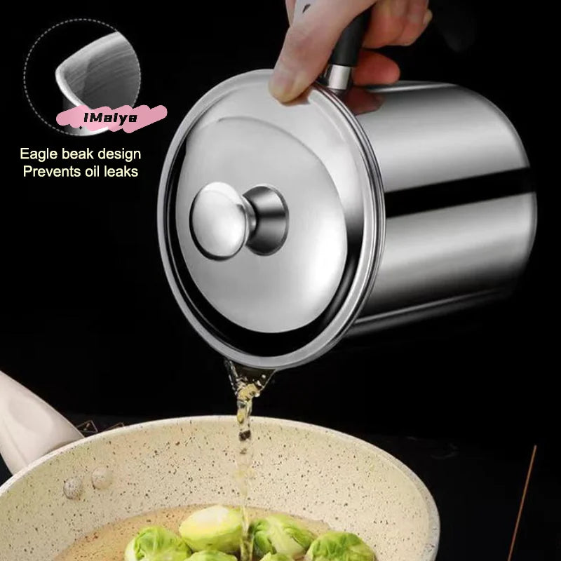 Stainless steel oil strainer pot set product view