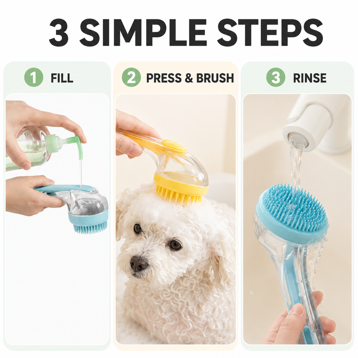 How to fill press brush and rinse FoamyPaw