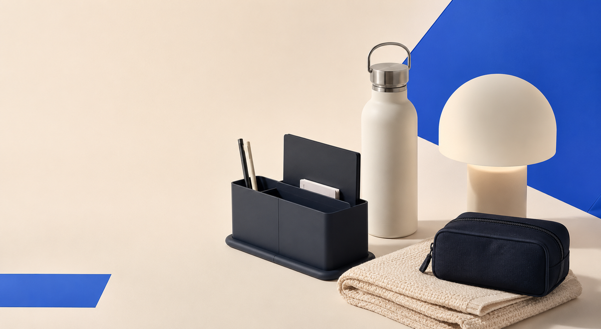 Pione everyday utility collection on a warm cream background